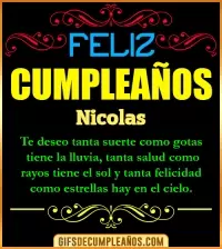 GIF Frases de Cumpleaños Nicolas